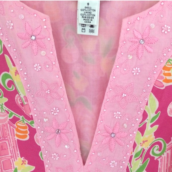 Lilly Pulitzer Cotton Floral Dress in Pink SzS - Picture 7 of 8